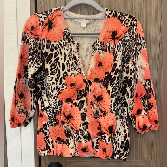 Women's Floral and Animal Print Top - Picture 1 of 2